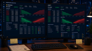 Cryptocurrency order book arbitrage showing Binance and Bybit market depth comparison for profitable trading opportunities.